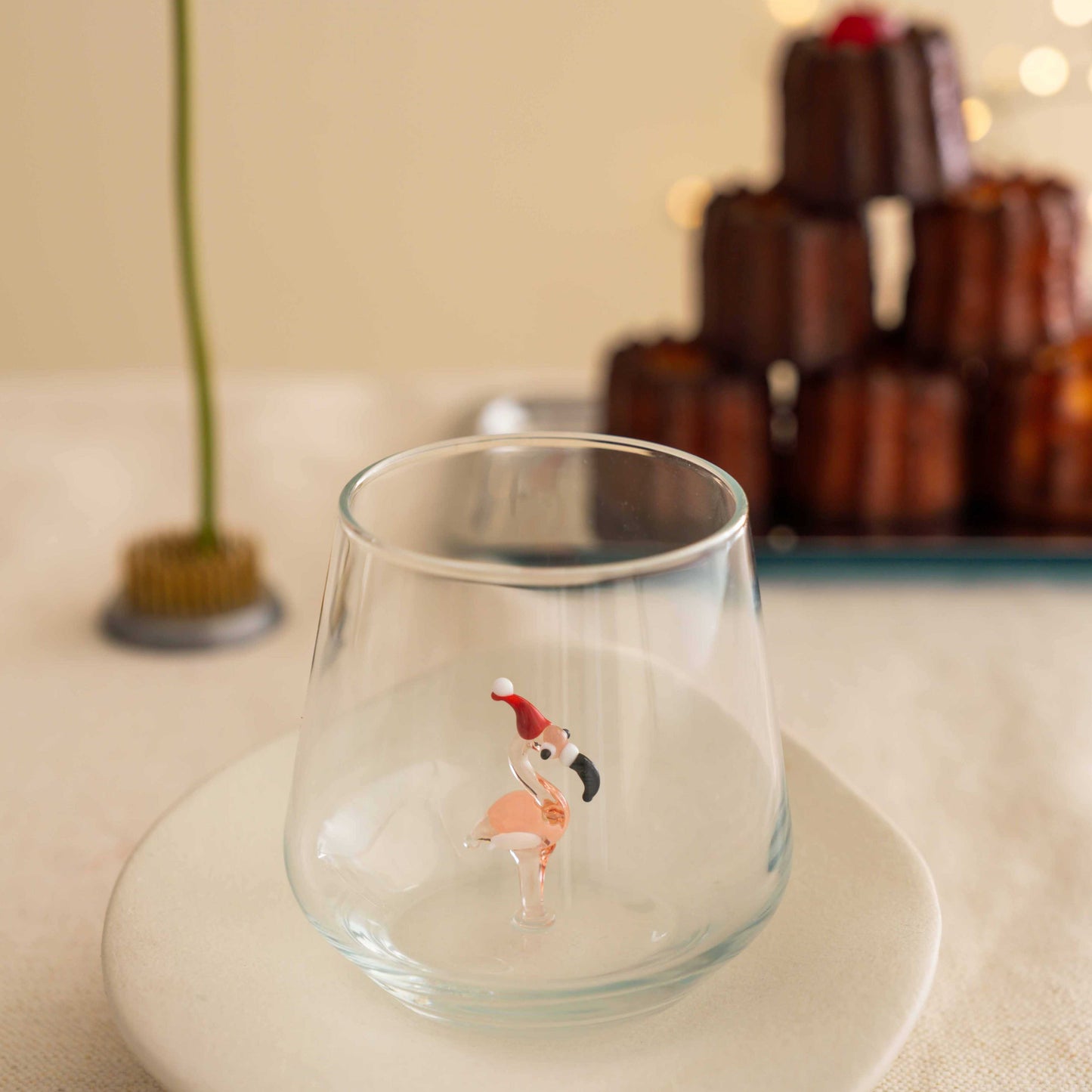 Flamingo Xmas Glass