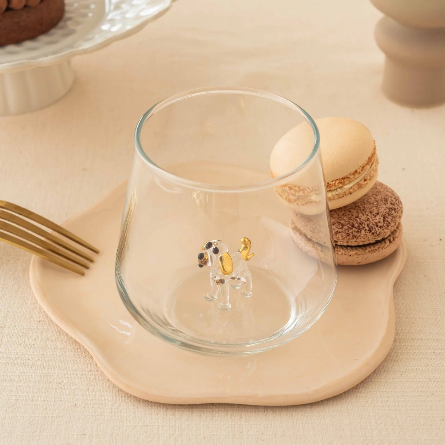 Gold Dog Glass