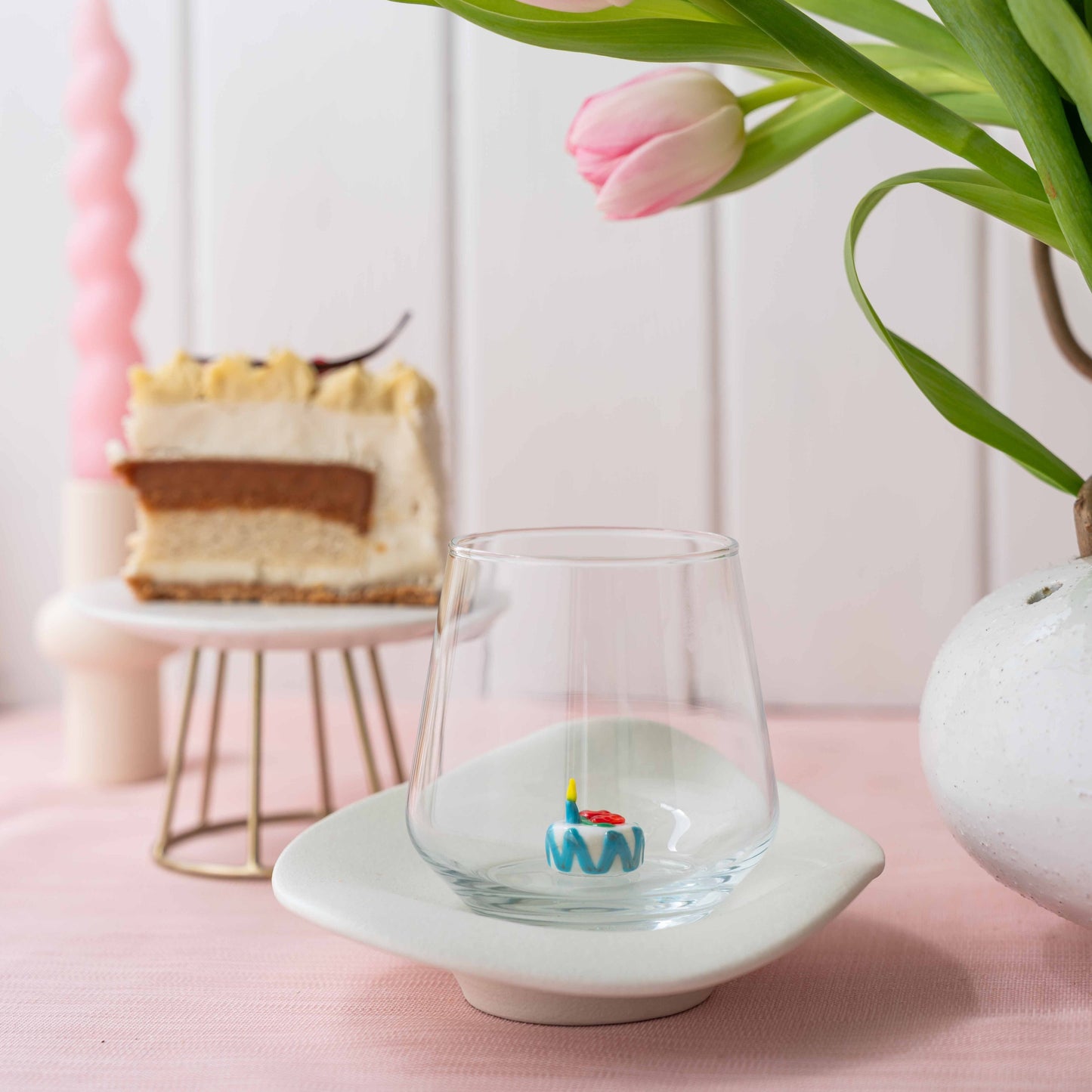 Birthday Cake Glass