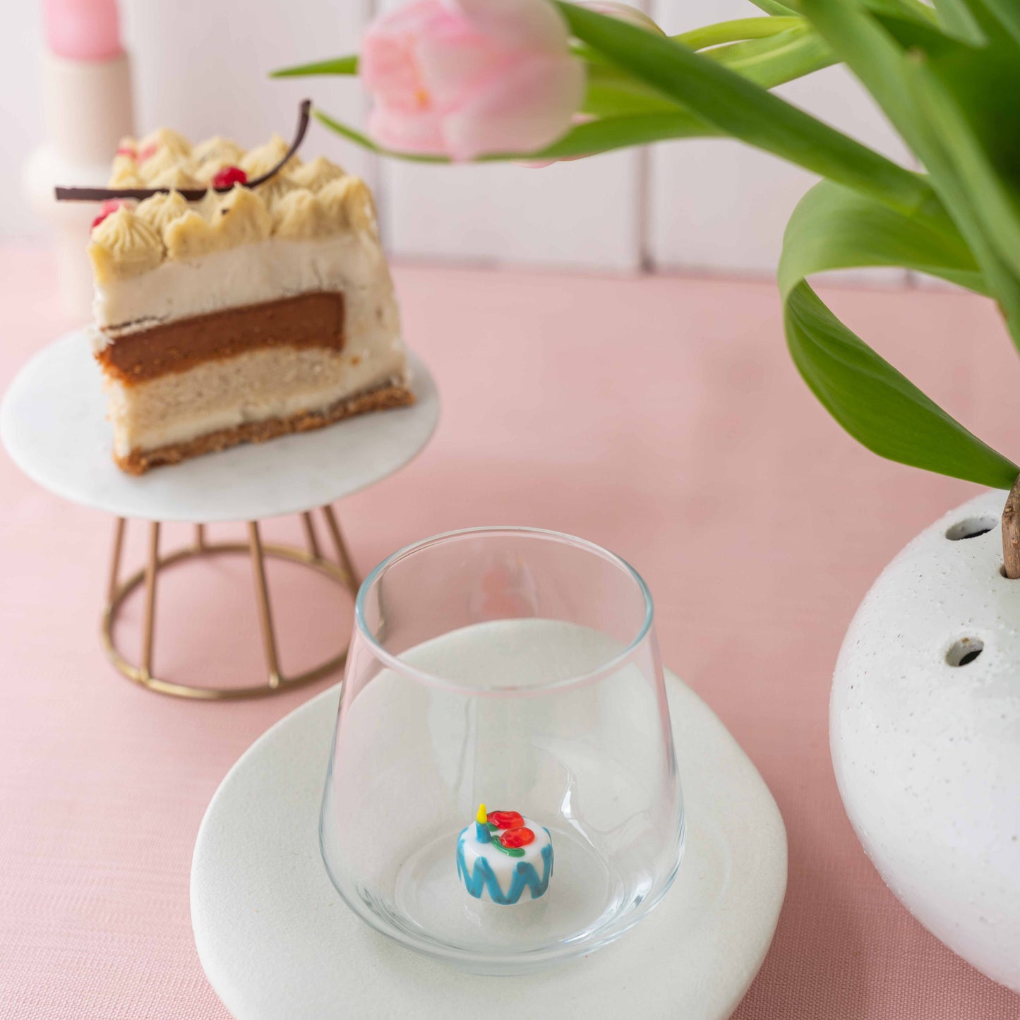 Birthday Cake Glass