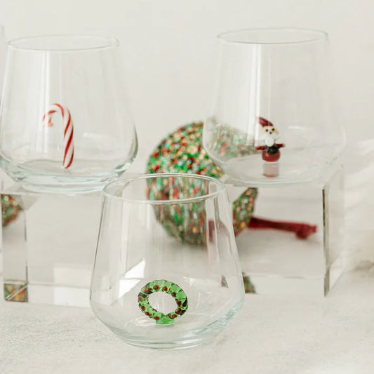 Xmas Wreath Glass